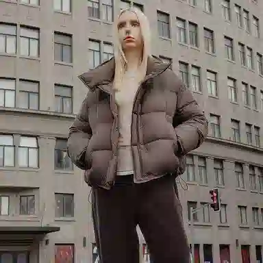 坦博尔 纯色立领长袖羽绒服 女款