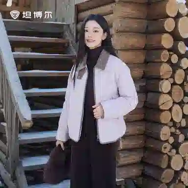 坦博尔 宽松翻领长袖羽绒服 女款