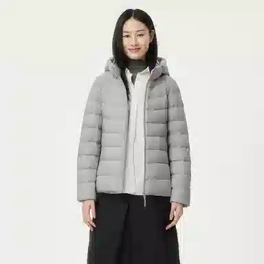 坦博尔 简约连帽保暖羽绒服 女款 黑色