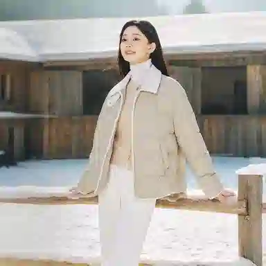 坦博尔 宽松翻领长袖羽绒服 女款