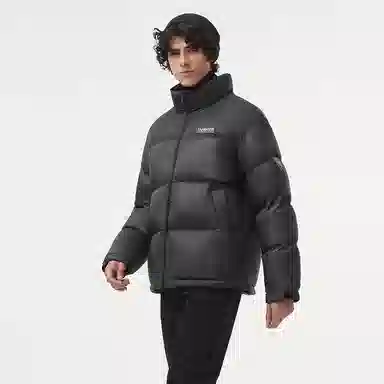 坦博尔 运动印花高充立领面包羽绒服 男女同款