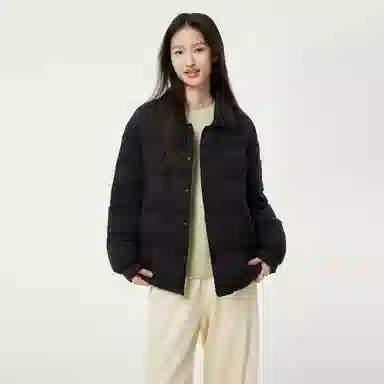 坦博尔 纯色单排扣长袖羽绒服 女款