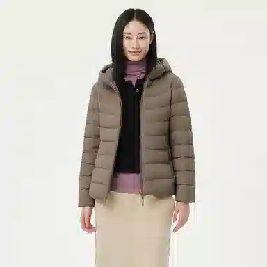 坦博尔 简约连帽保暖羽绒服 女款 黑色