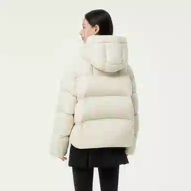 坦博尔 简约纯色连帽羽绒服 女款