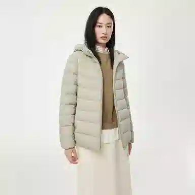 坦博尔 简约连帽保暖羽绒服 女款 黑色