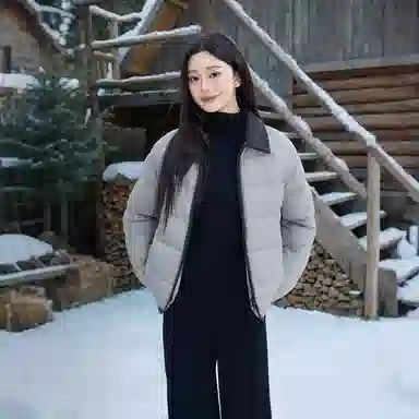 坦博尔 宽松翻领长袖羽绒服 女款