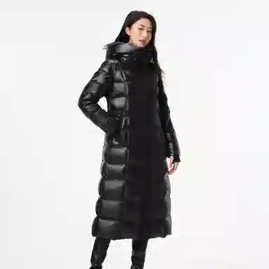 坦博尔 鹅绒长款过膝高充绒量加厚羽绒服 女款