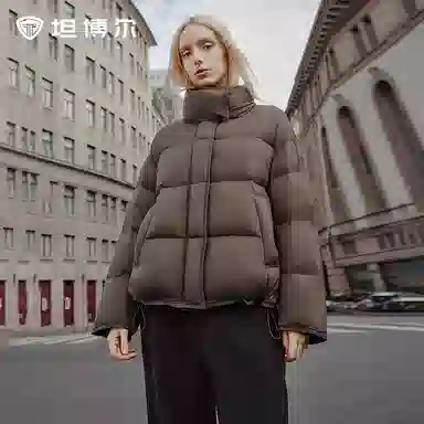 坦博尔 纯色立领长袖羽绒服 女款