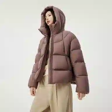 坦博尔 简约纯色连帽羽绒服 女款