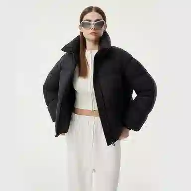 坦博尔 面包立领泡芙简约纯色羽绒服 女款