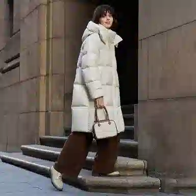 坦博尔 长款户外保暖休闲羽绒服 女款