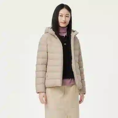 坦博尔 简约连帽保暖羽绒服 女款 黑色