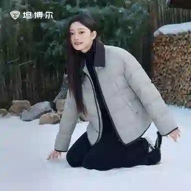坦博尔 宽松翻领长袖羽绒服 女款