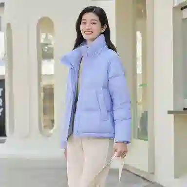 坦博尔 立领休闲宽松短款羽绒服 女款