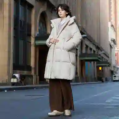 坦博尔 长款户外保暖休闲羽绒服 女款