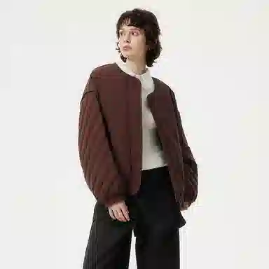 坦博尔 纯色圆领宽松羽绒服 女款