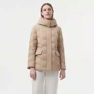 坦博尔 连帽纯色简约舒适时尚羽绒服 女款