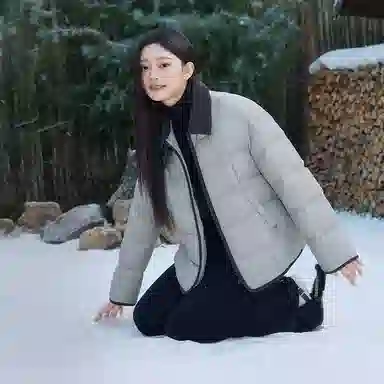 坦博尔 宽松翻领长袖羽绒服 女款