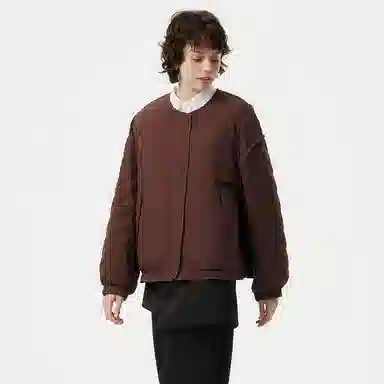 坦博尔 纯色圆领宽松羽绒服 女款