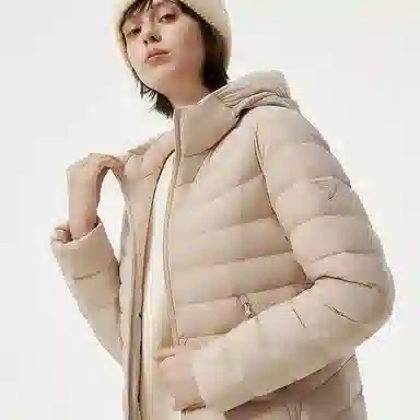 坦博尔 连帽短款纯色羽绒服 女款