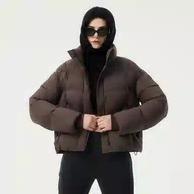 坦博尔 蓬松小个子立领百搭短款羽绒服 女款