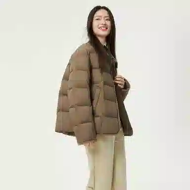 坦博尔 宽松翻领长袖羽绒服 女款