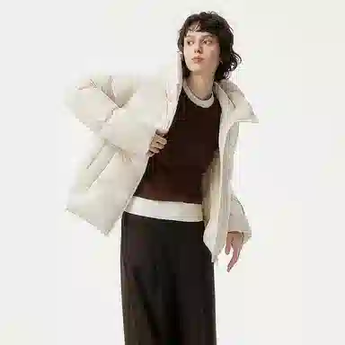 坦博尔 连帽纯色加厚羽绒服 女款