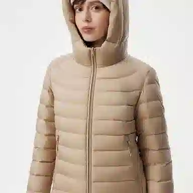 坦博尔 连帽短款纯色羽绒服 女款