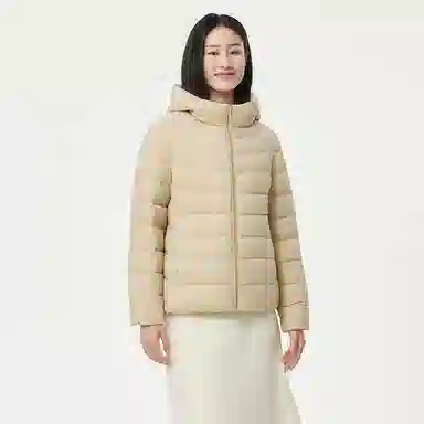 坦博尔 简约连帽保暖羽绒服 女款 黑色