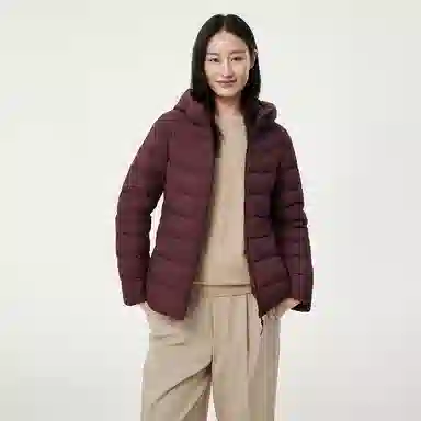 坦博尔 简约连帽保暖羽绒服 女款 黑色