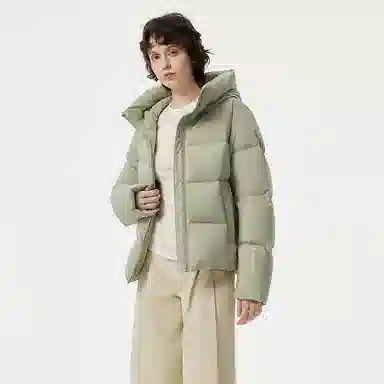 坦博尔 连帽纯色加厚羽绒服 女款