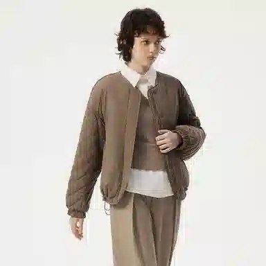 坦博尔 纯色圆领宽松羽绒服 女款