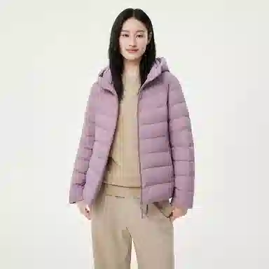 坦博尔 简约连帽保暖羽绒服 女款 黑色