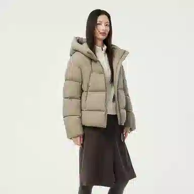 坦博尔 简约纯色连帽羽绒服 女款