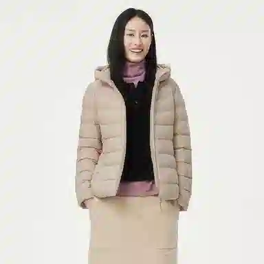 坦博尔 简约连帽保暖羽绒服 女款 黑色