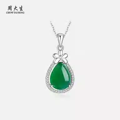 周大生 时尚精致 玉髓 项链 女款