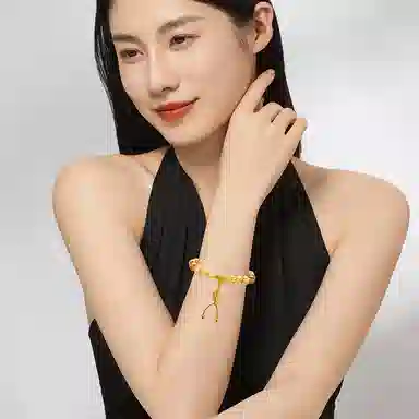 周大生 六字真言#好运天然 黄水晶 手串 女款