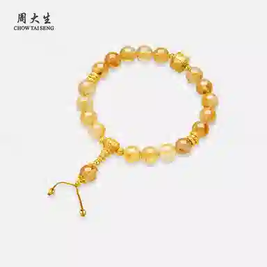 周大生 六字真言#好运天然 黄水晶 手串 女款