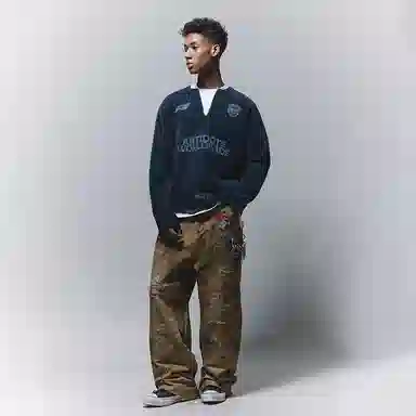 Antidote Worldwide V-Neck Knit Jacket Navy