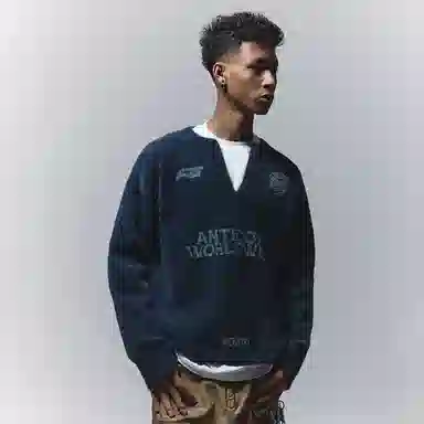 Antidote Worldwide V-Neck Knit Jacket Navy