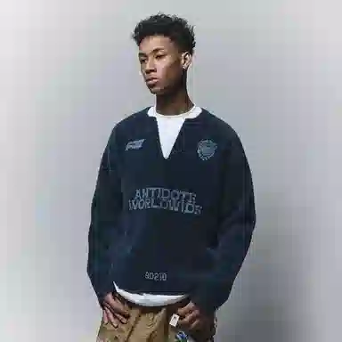 Antidote Worldwide V-Neck Knit Jacket Navy