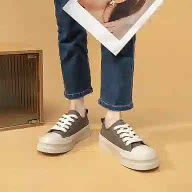 拉夏贝尔 合成革 运动舒适 轻便 低帮 板鞋 女款