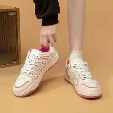 拉夏贝尔 合成革 舒适 百搭 休闲 增高轻便透气 低帮 板鞋 女款
