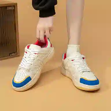 拉夏贝尔 合成革 舒适 百搭 休闲 增高轻便透气 低帮 板鞋 女款