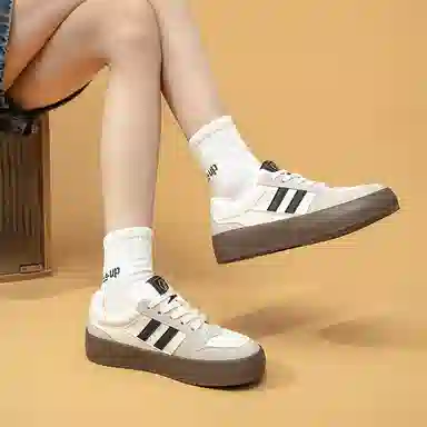 拉夏贝尔 合成革 百搭舒适 增高轻便 低帮 板鞋 女款