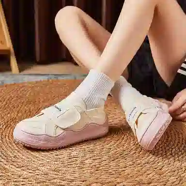 拉夏贝尔 一脚蹬懒人鞋 耐磨防滑 低帮 帆布鞋 女款