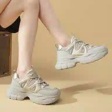 拉夏贝尔 百搭运动 增高轻便 低帮 老爹鞋 女款