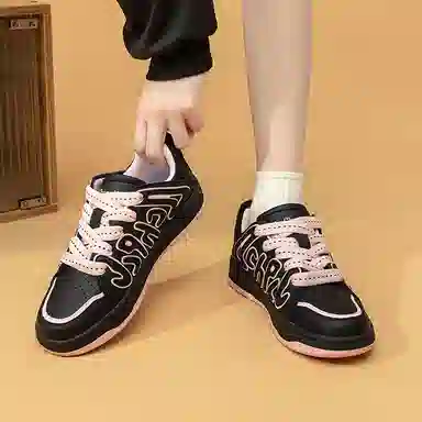 拉夏贝尔 合成革 舒适 百搭 休闲 增高轻便透气 低帮 板鞋 女款