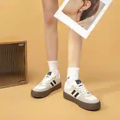 拉夏贝尔 合成革 百搭舒适 增高轻便 低帮 板鞋 女款