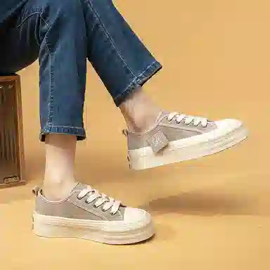 拉夏贝尔 合成革 运动舒适 轻便 低帮 板鞋 女款